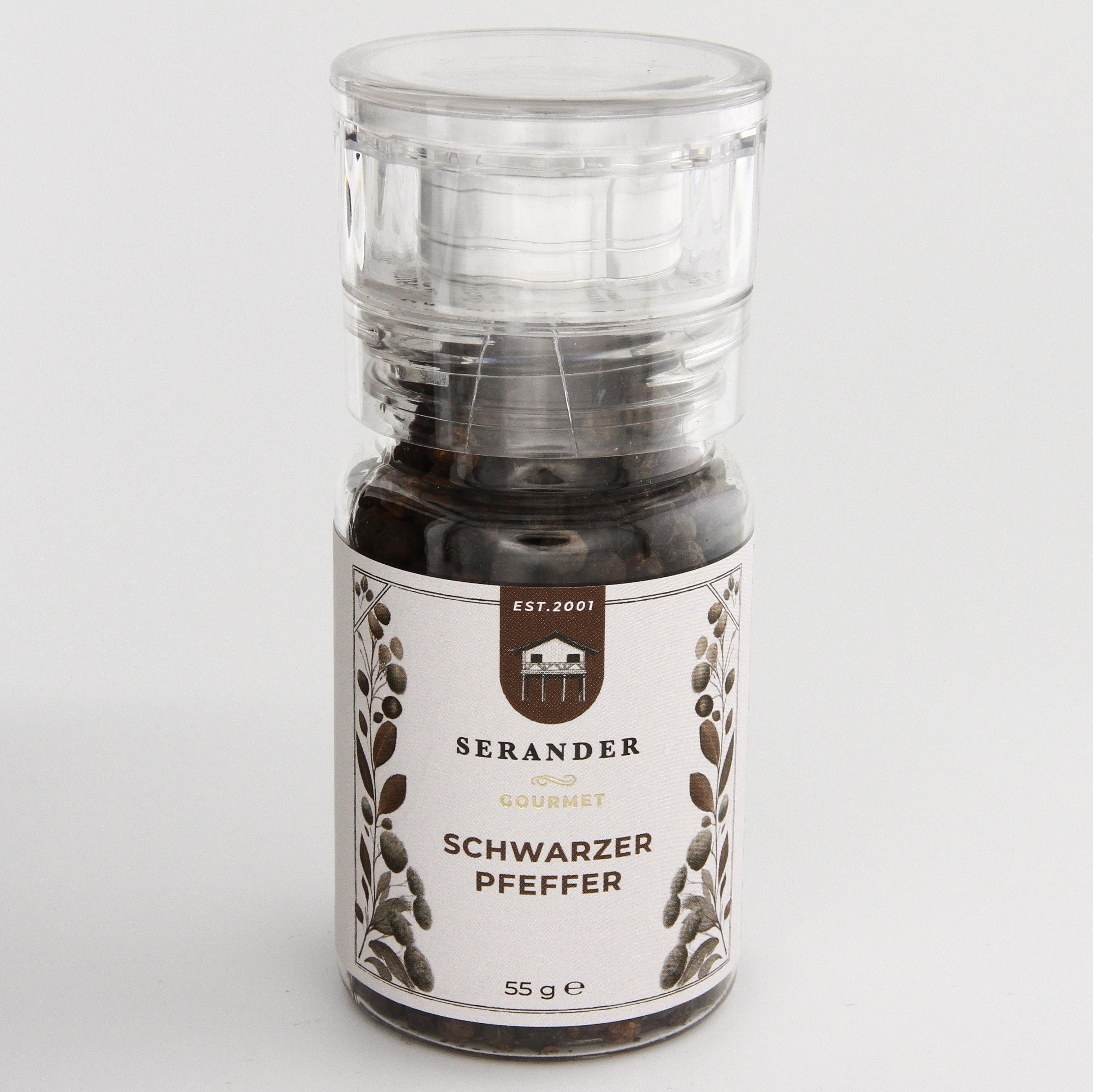 Black Peppercorns with Grinder 55g