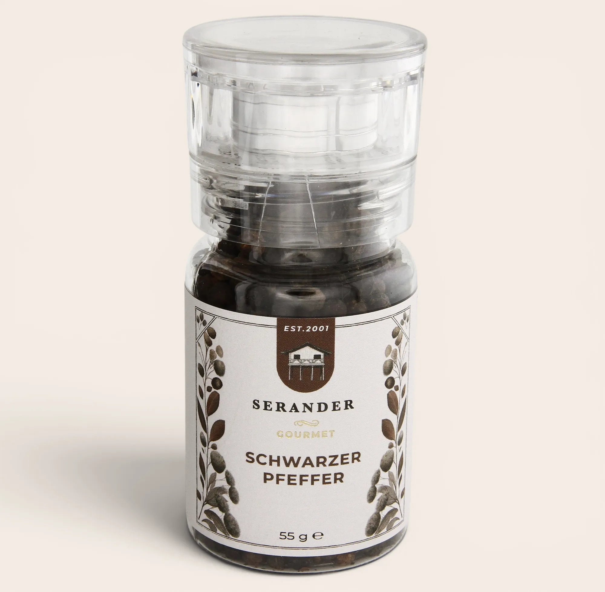Black Peppercorns with Grinder 55g